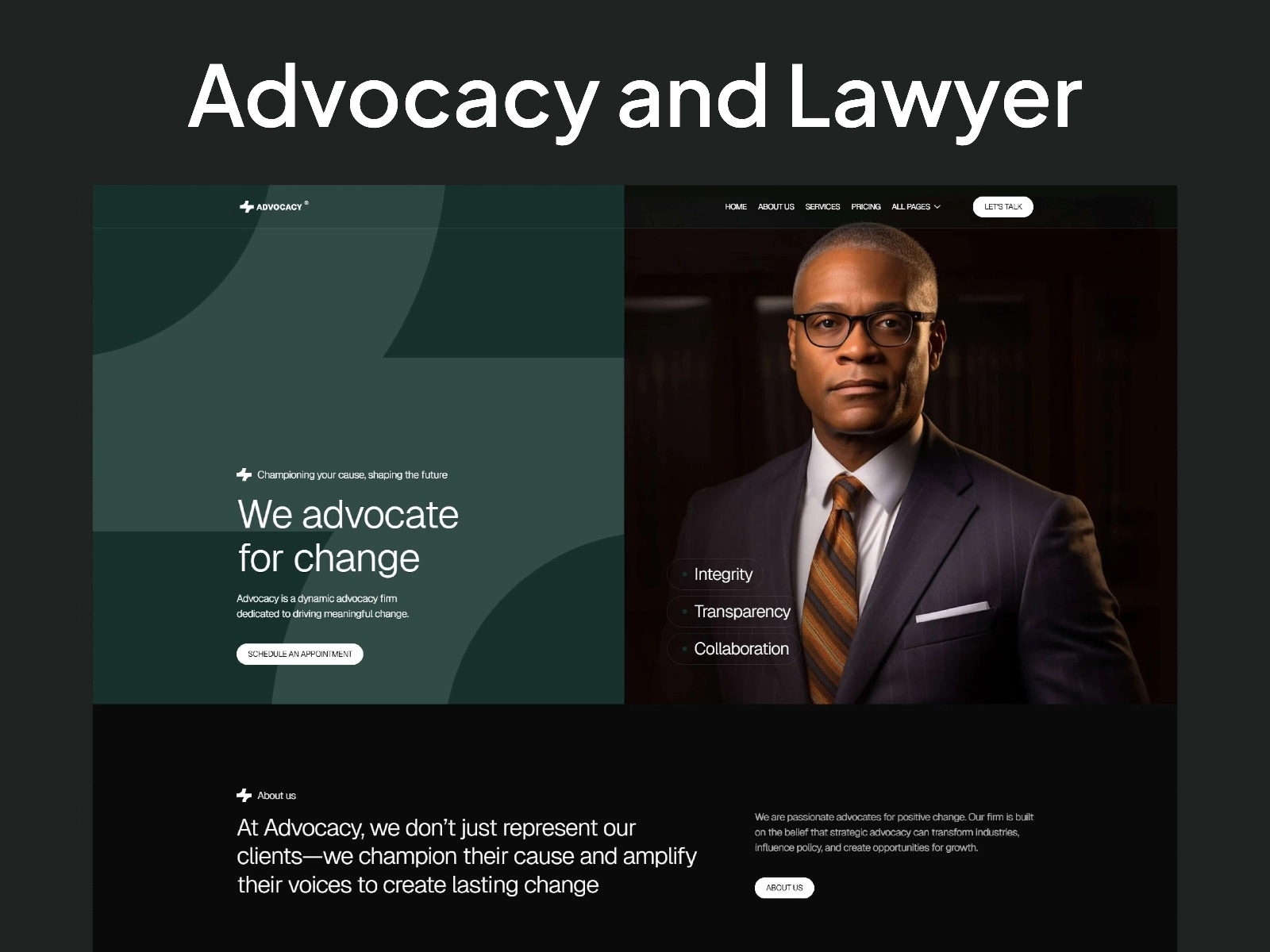 Advocacy law firm website preview